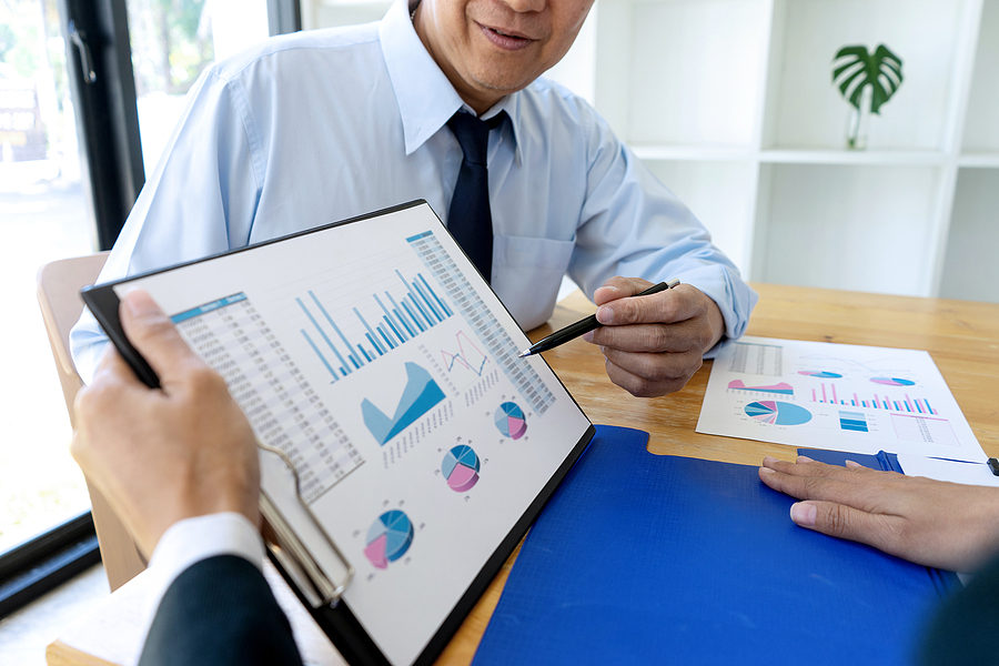 Graphs and data visualizations showcasing the responses of family-owned businesses on ownership transition matters.